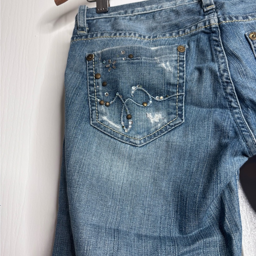 👖 Guess Jeans Distressed Flare Denim | Size 26 | Stud Detail 👖 - Picture 8 of 9